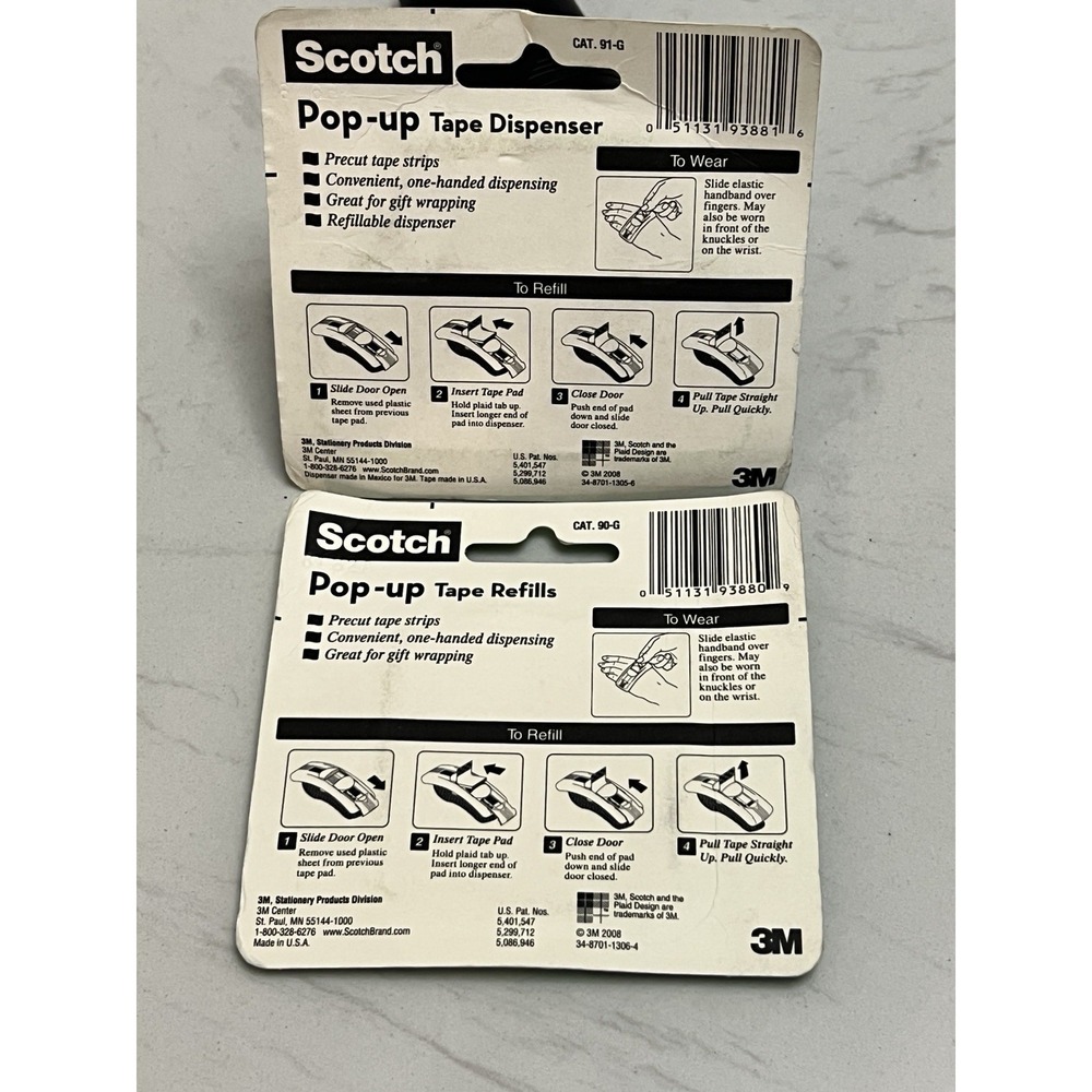 Scotch Pop-Up Tape Refills 3 Pads Total 75 Tape Strips Pop-Up Tape Dispenser - Picture 2 of 2